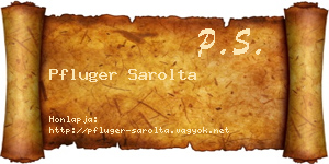 Pfluger Sarolta névjegykártya